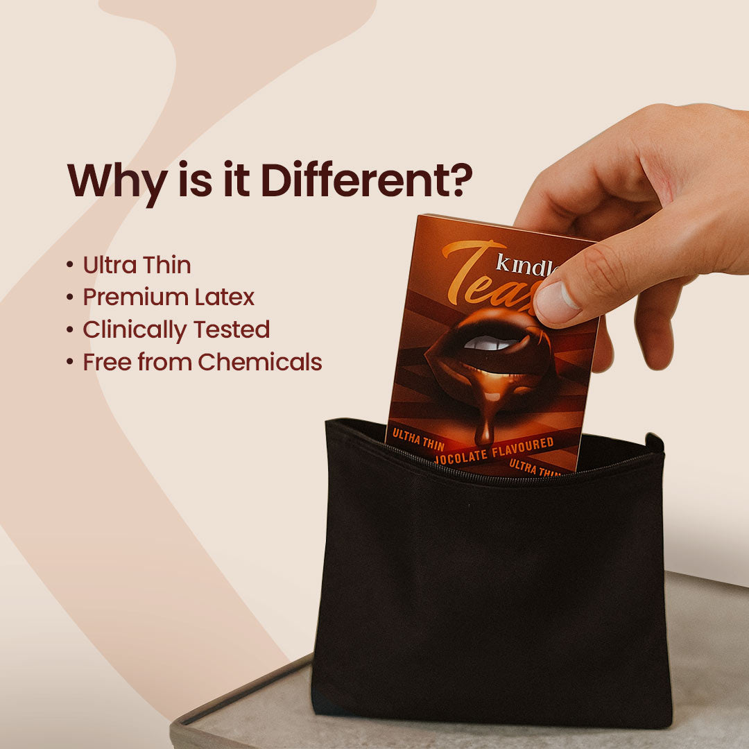 Kindly Tease Ultra Thin Condoms - Chocolate Flavour - Pack of 03