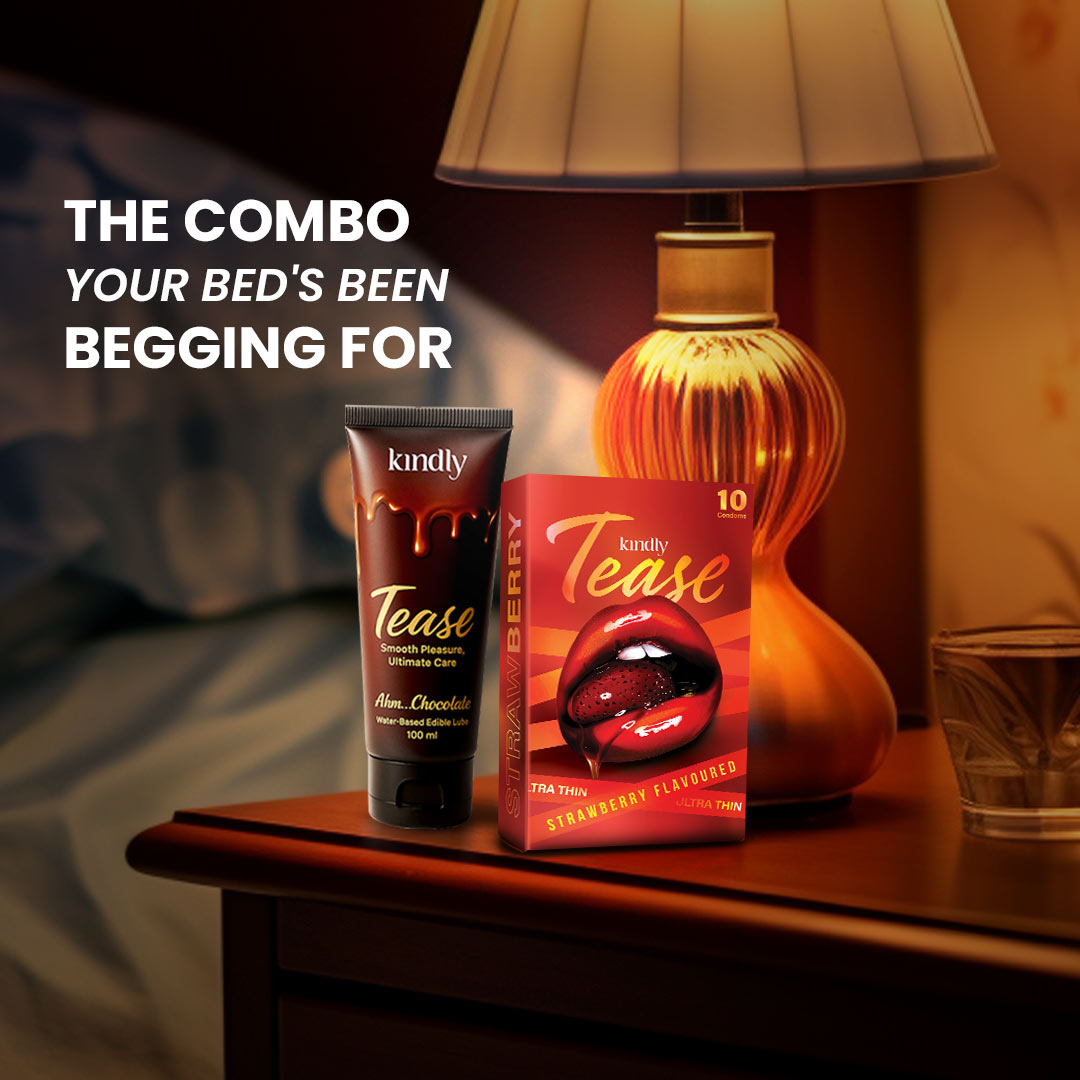 Kindly Tease Ultra Thin Condoms – Strawberry Flavour - Pack of 10