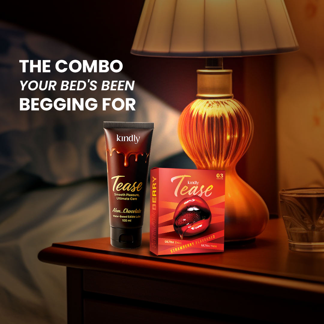 Kindly Tease Ultra Thin Condoms – Strawberry Flavour - Pack of 3