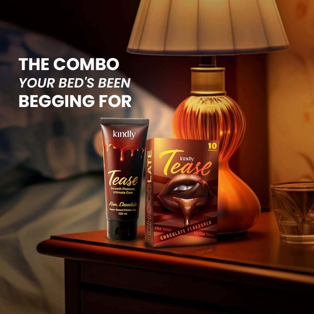 Kindly Tease Ultra Thin Condoms - Chocolate Flavour - Pack of 10
