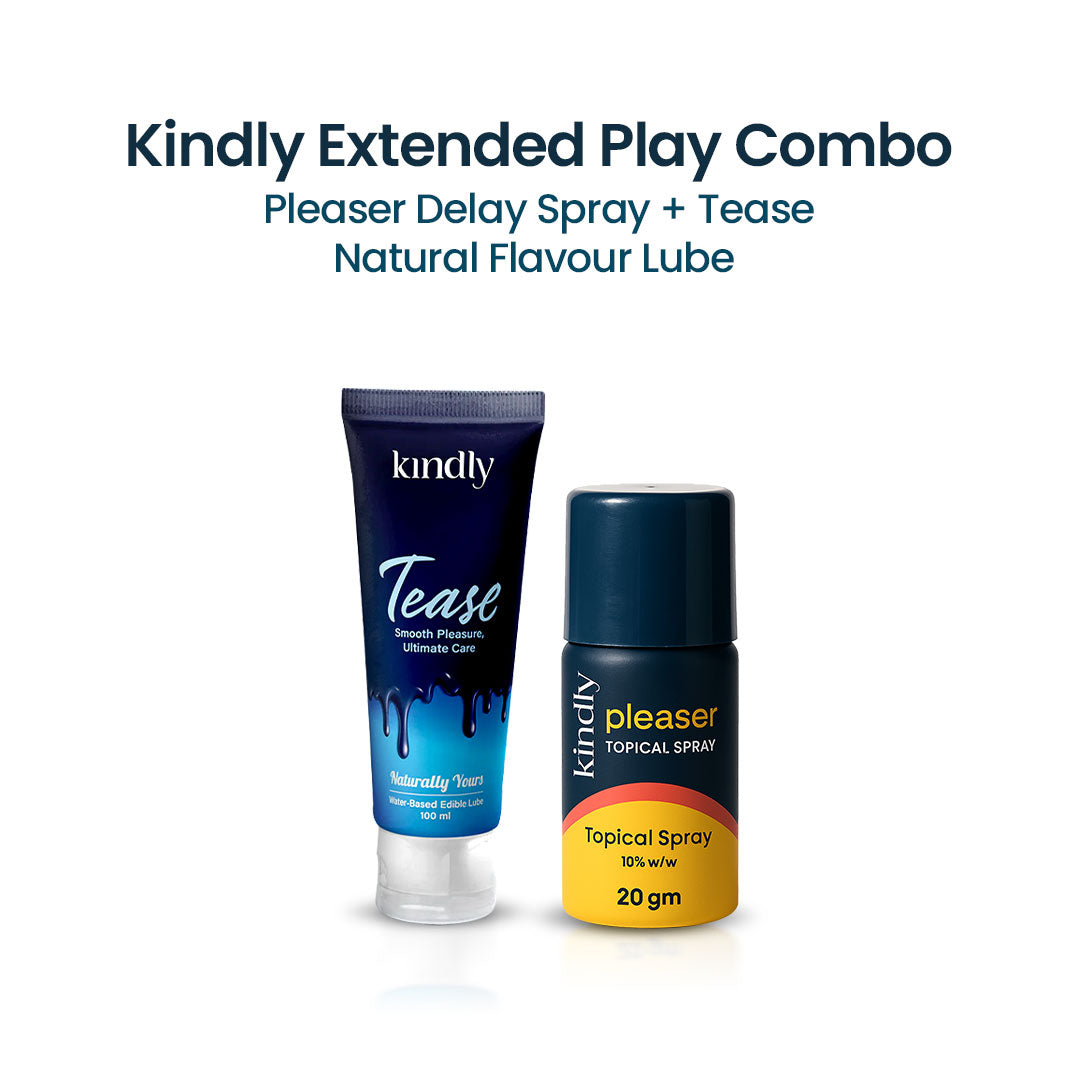 Kindly Extended Play Combo – Pleaser Delay Spray + Tease Natural Flavour Lube