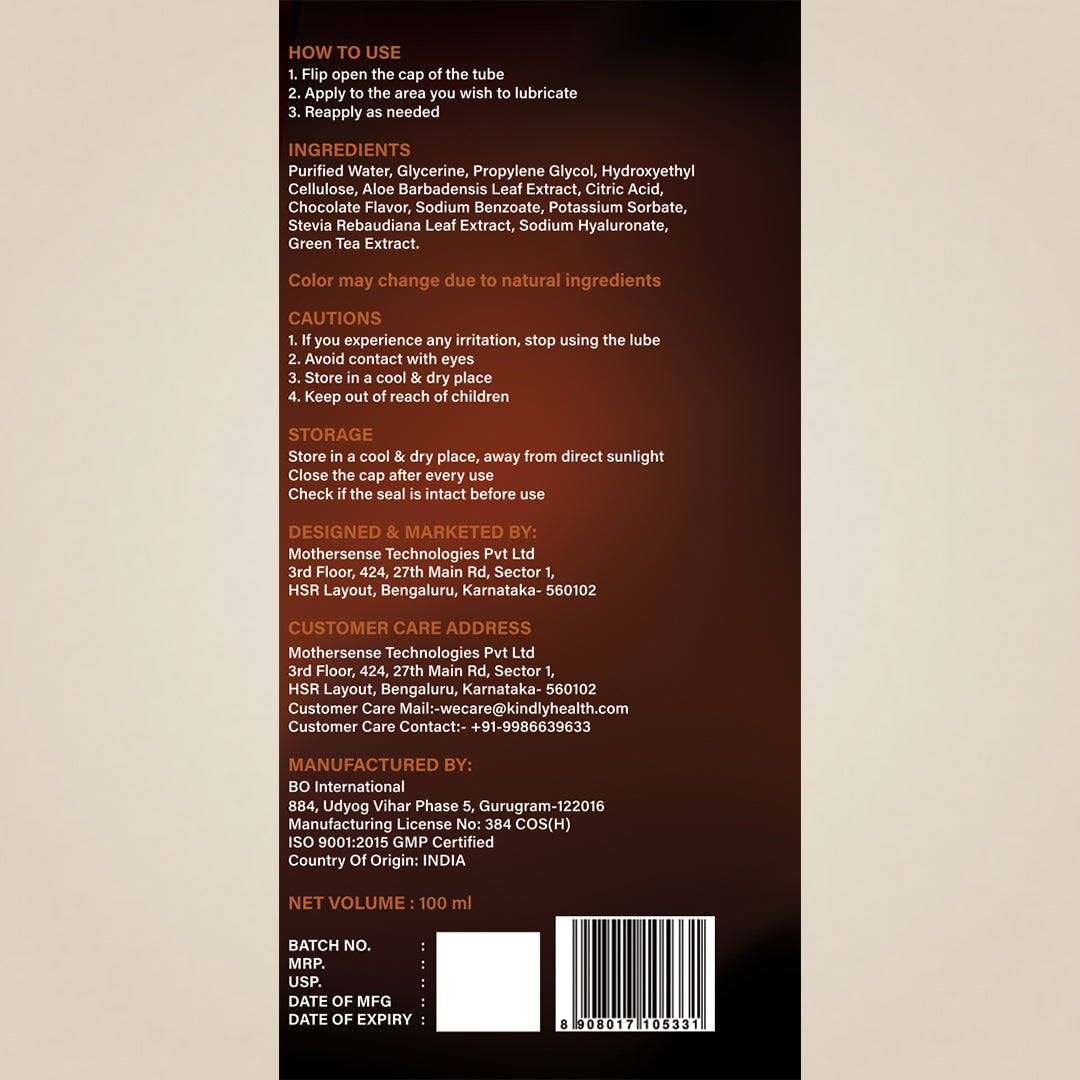 Kindly Tease Edible Lubricant - Chocolate Flavour