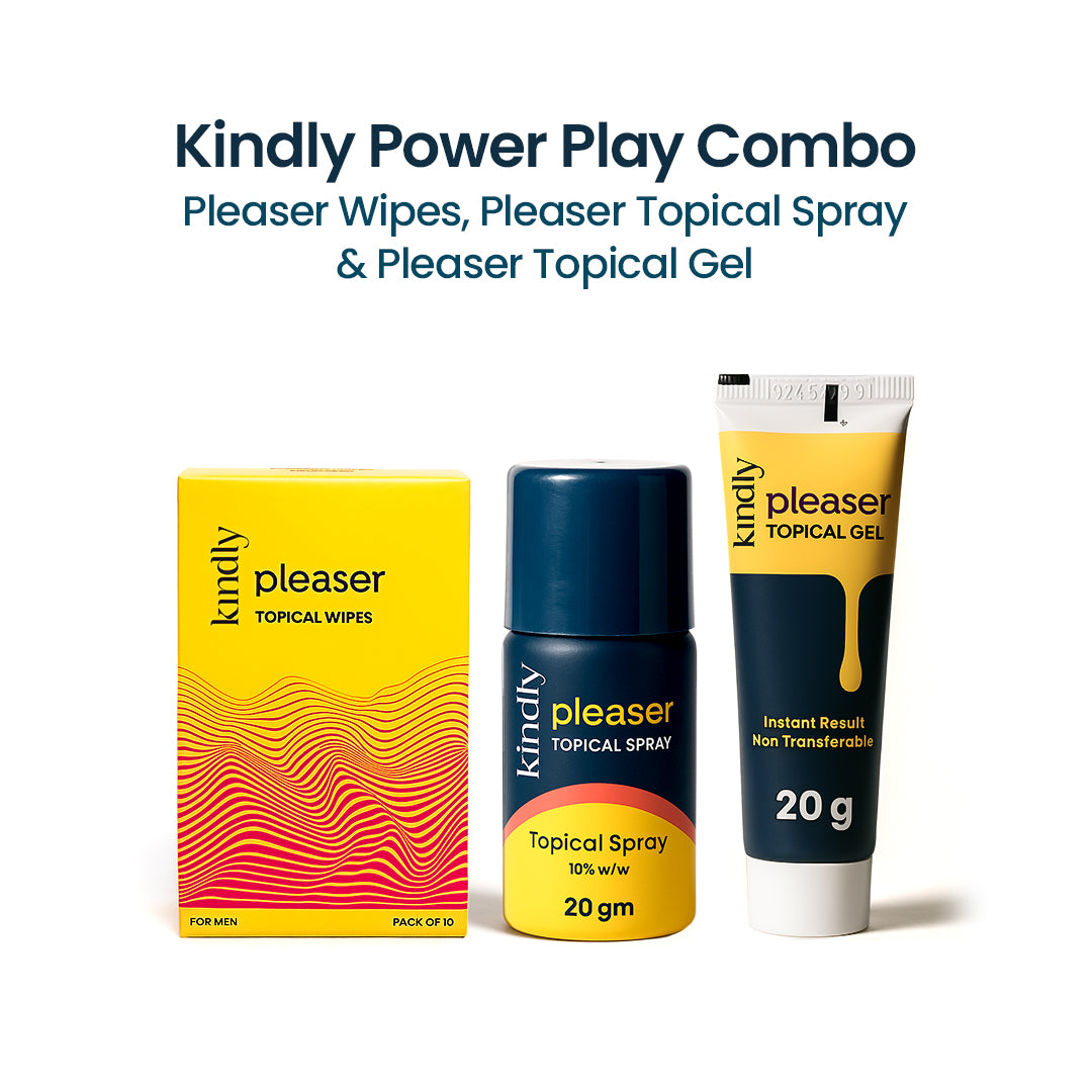 Kindly Power Play Combo: Pleaser Topical Spray, Pleaser Topical Gel & Pleaser Topical Wipes