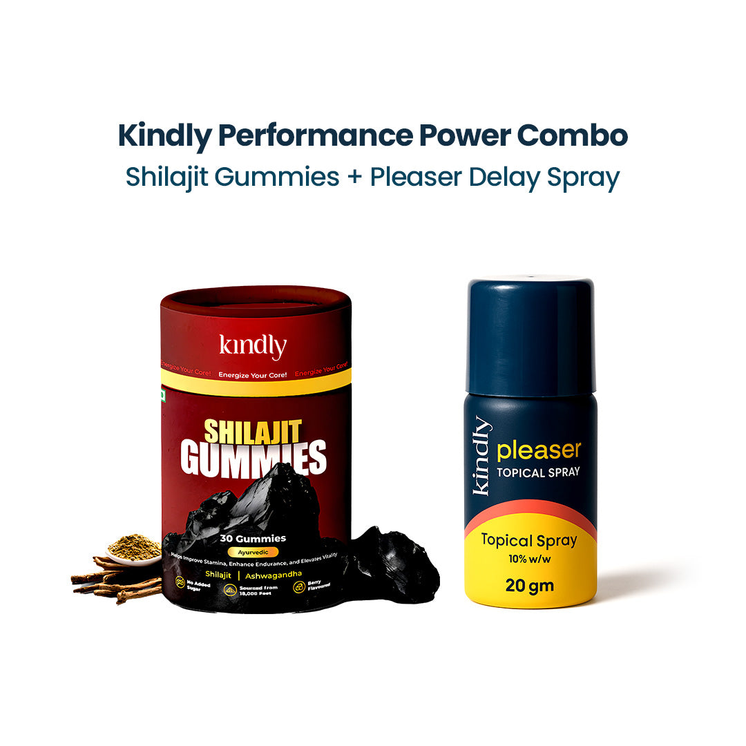 Kindly Performance Power Combo: Shilajit Gummies + Pleaser Delay Spray