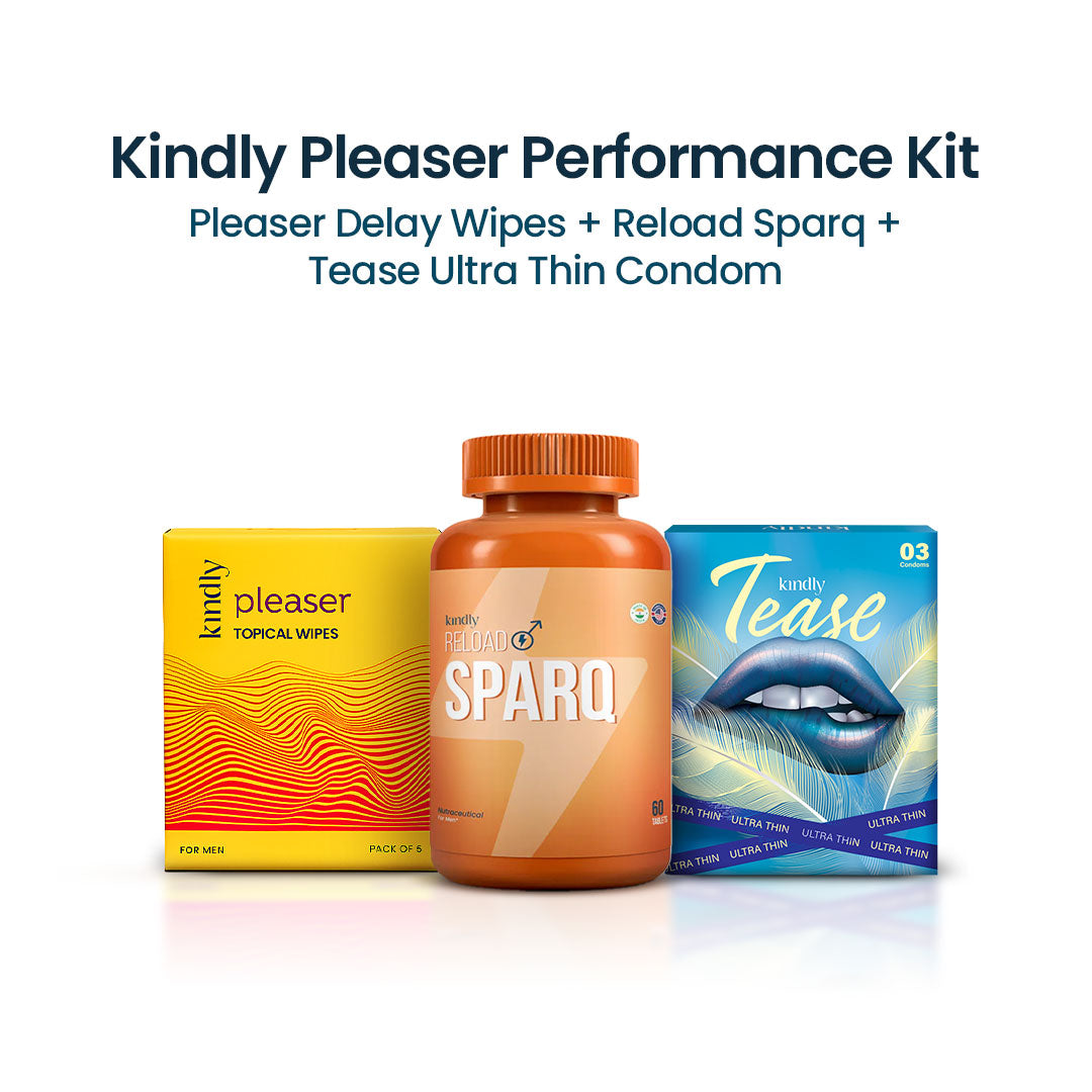 Kindly Pleaser Performance Kit : Pleaser Topical Wipes, Reload Sparq & Tease Ultra Thin Condom