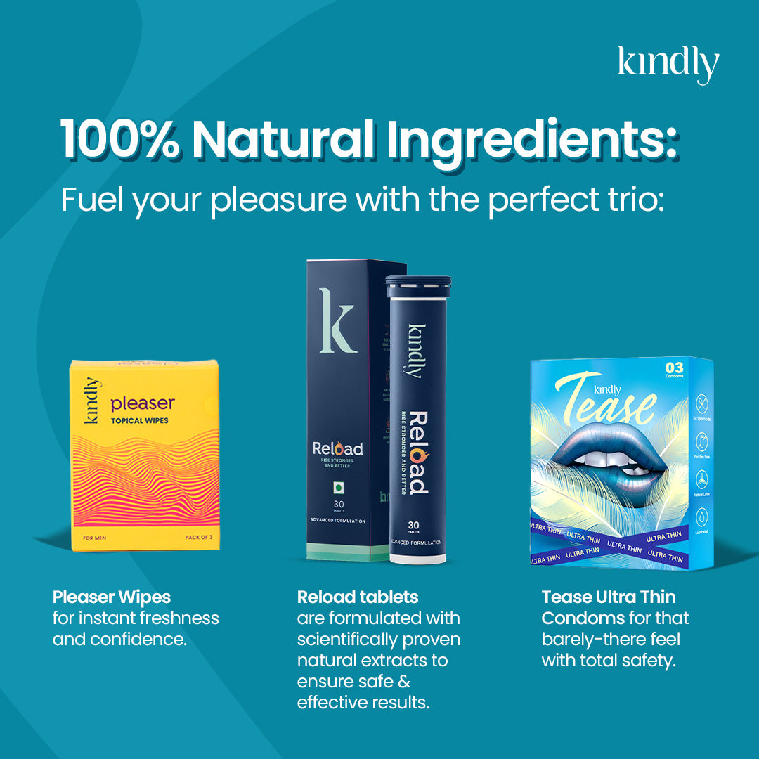 Pleaser Performance Kit : Pleaser wipes , Reload & Condom