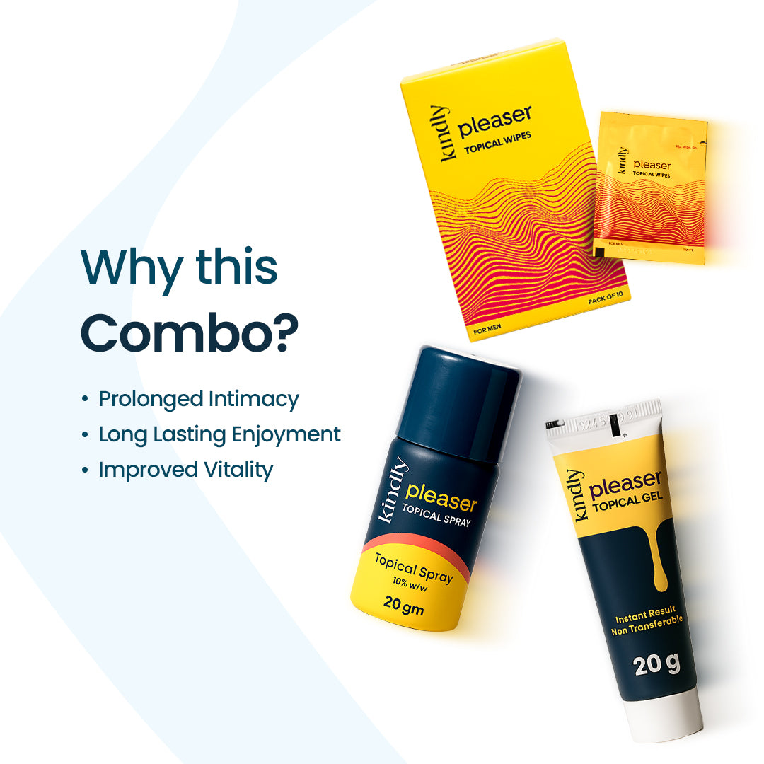 Kindly Power Play Combo: Pleaser Topical Spray, Pleaser Topical Gel & Pleaser Topical Wipes