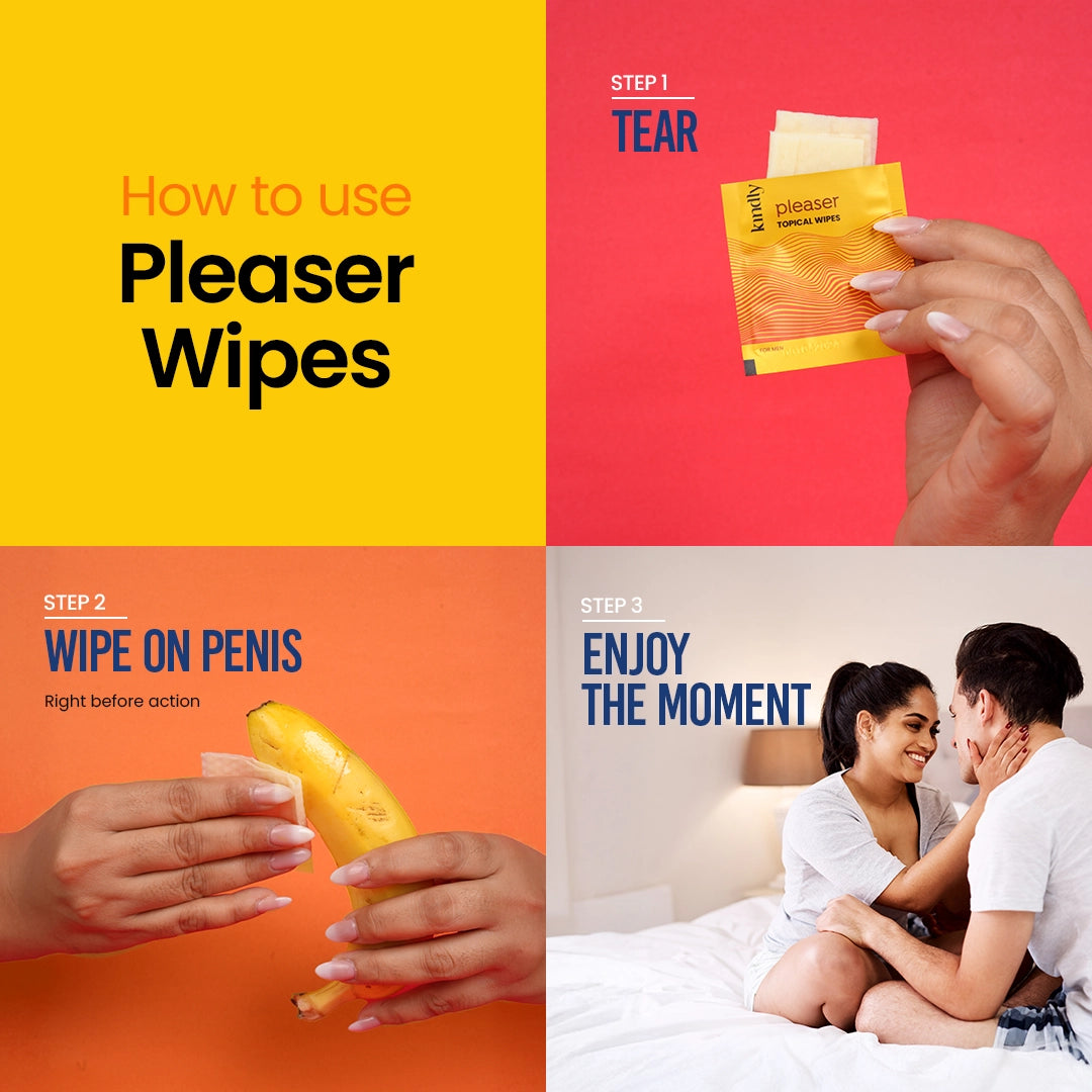 Kindly T24 Blue Raspberry and Pleaser Wipes + Condoms pack of 10