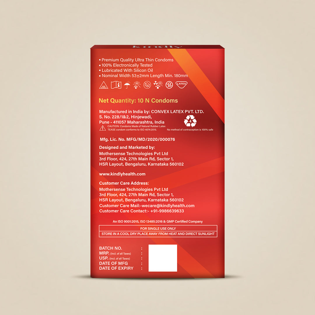 Tease Ultra Thin Condoms Combo Pack (Classic + Strawberry + Chocolate) | Pre-Lubricated | Pack of 30