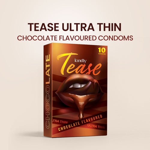 Kindly Tease Ultra Thin Condoms - Chocolate Flavour - Pack of 10