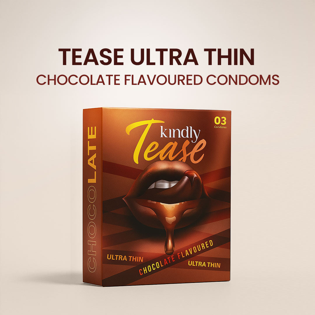 Kindly Tease Ultra Thin Condoms - Chocolate Flavour - Pack of 03