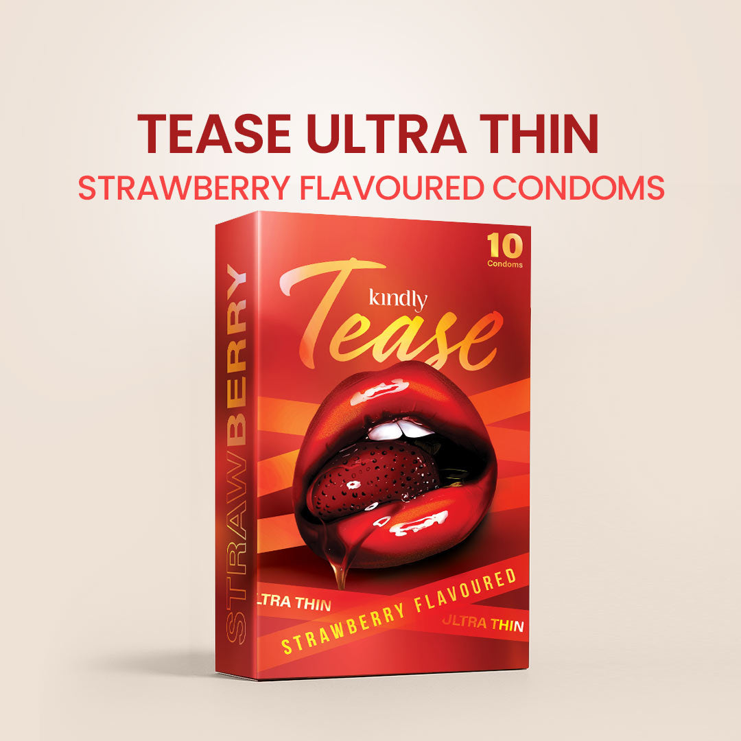 Kindly Tease Ultra Thin Condoms – Strawberry Flavour - Pack of 10