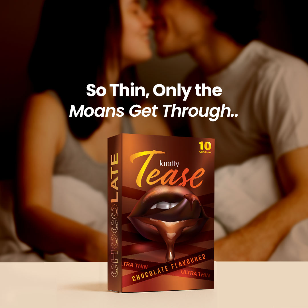 Kindly Tease Ultra Thin Condoms - Chocolate Flavour - Pack of 10