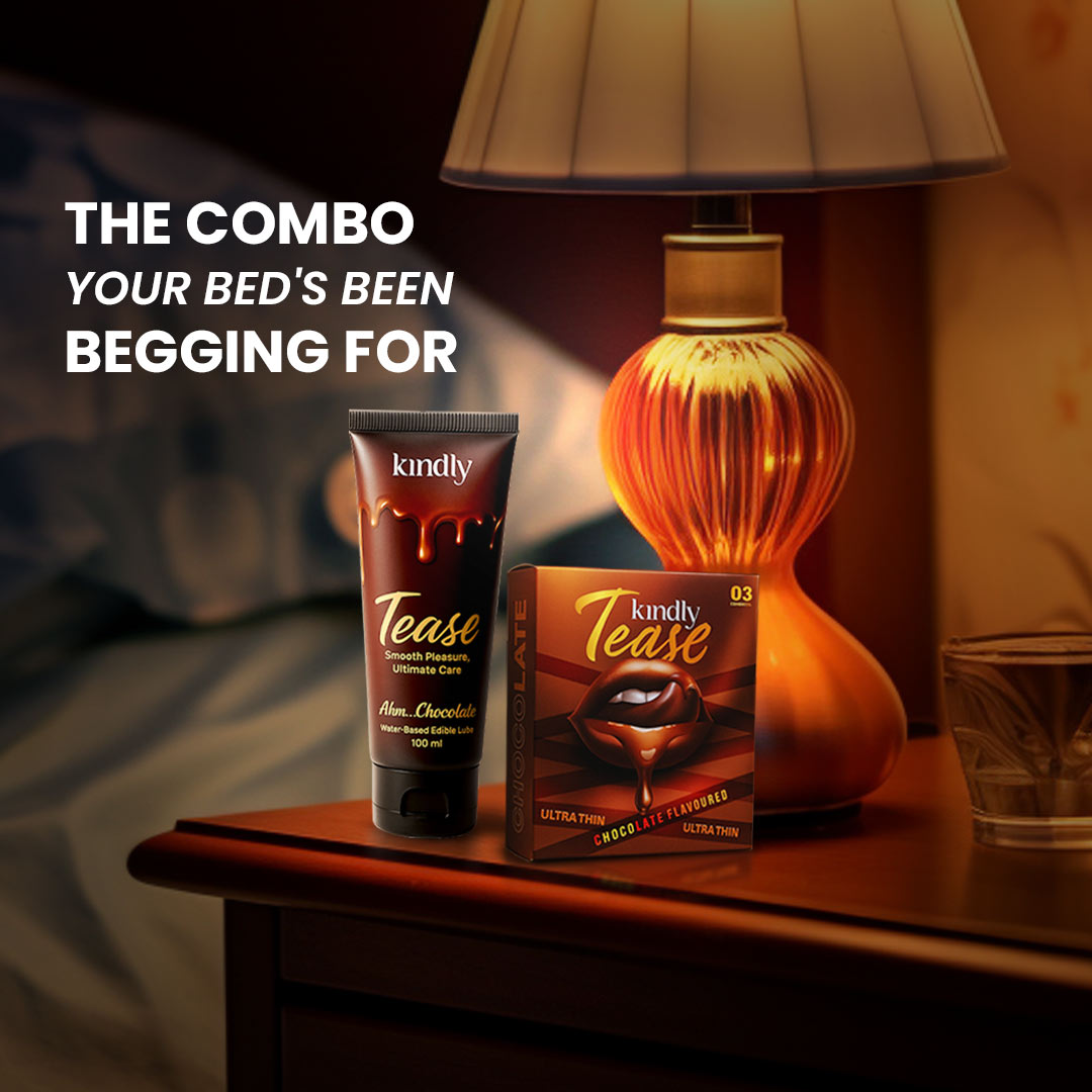 Kindly Tease Ultra Thin Condoms - Chocolate Flavour - Pack of 03