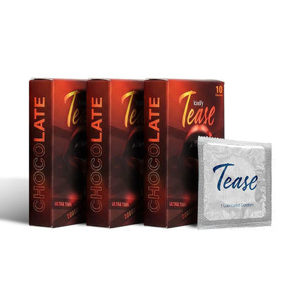 Kindly Tease Ultra Thin Condoms - Chocolate Flavour - Pack of 10