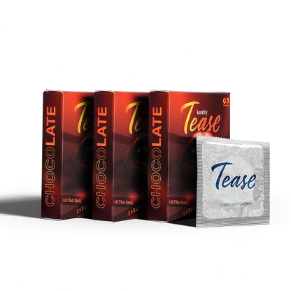 Kindly Tease Ultra Thin Condoms - Chocolate Flavour - Pack of 03