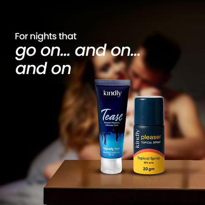 Kindly Extended Play Combo – Pleaser Delay Spray + Tease Natural Flavour Lube
