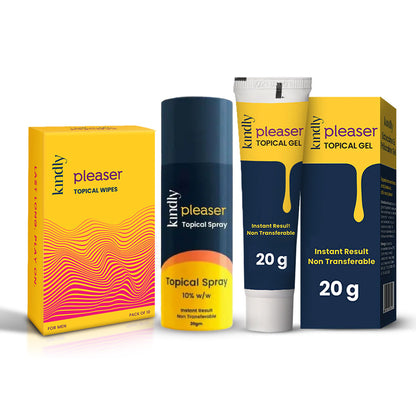 Power Play Combo : Pleaser Topical Spray , Gel & Wipes