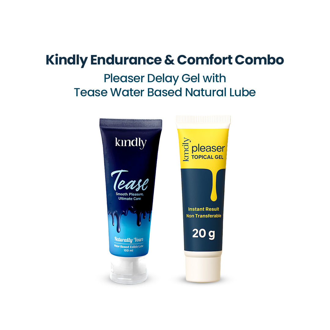 Kindly Endurance & Comfort Combo – Pleaser Delay Gel with Tease Water Based Natural Lube