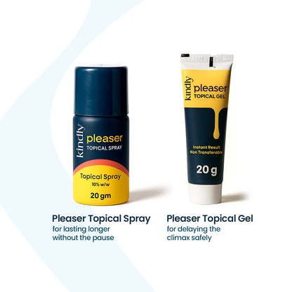 Kindly Epic Pleasure Combo: Pleaser Topical Spray & Pleaser Topical Gel + Condoms pack of 10