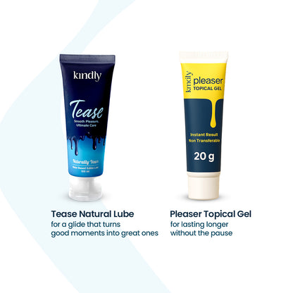 Kindly Endurance & Comfort Combo – Pleaser Delay Gel with Tease Water Based Natural Lube