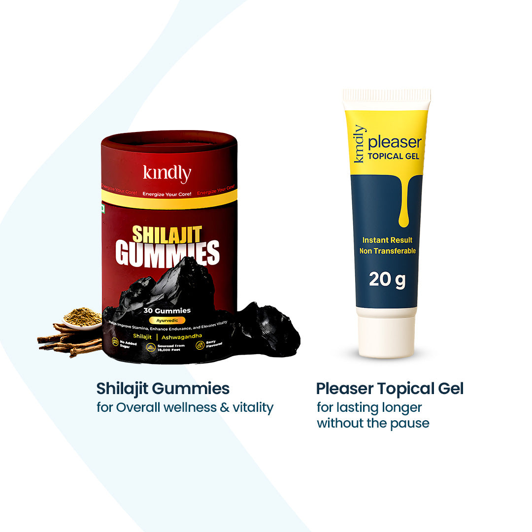 Kindly Performance Power Combo: Shilajit Gummies  +  Pleaser Delay Gel