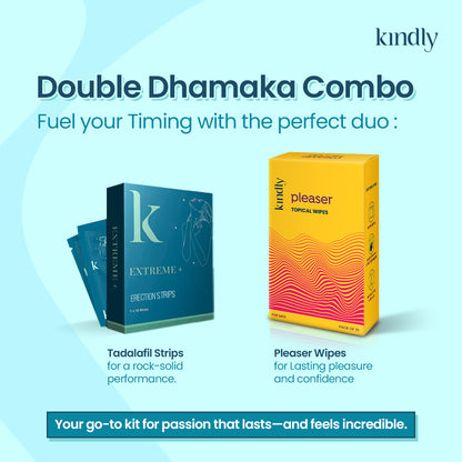 Double Dhamaka Combo : Pleaser Wipes &  Extreme+ Strips