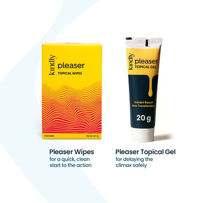Kindly Last Longer Combo: Pleaser Topical Wipes & Pleaser Topical Gel