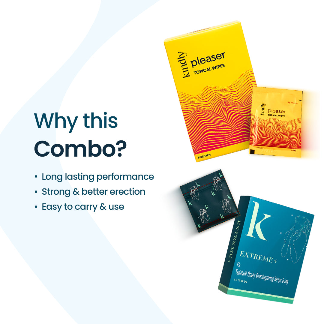 Kindly Double Dhamaka Combo: Pleaser Topical Wipes & Extreme+ Strips