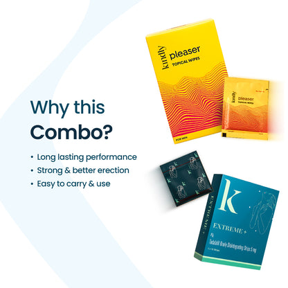Kindly Double Dhamaka Combo: Pleaser Topical Wipes & Extreme+ Strips