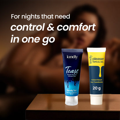 Kindly Endurance & Comfort Combo – Pleaser Delay Gel with Tease Water Based Natural Lube