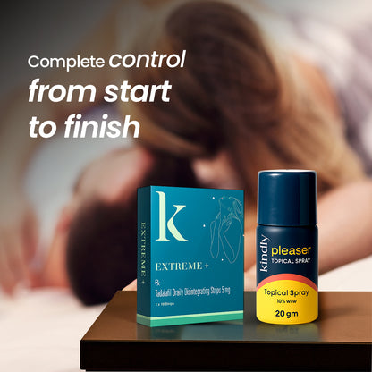 Kindly Dual Action Combo: Pleaser Delay Spray & Extreme+ Strips