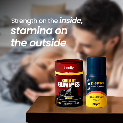 Kindly Performance Power Combo: Shilajit Gummies + Pleaser Delay Spray