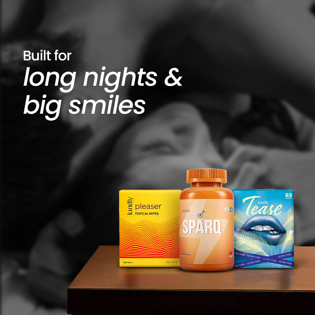 Kindly Pleaser Performance Kit : Pleaser Topical Wipes, Reload Sparq & Tease Ultra Thin Condom