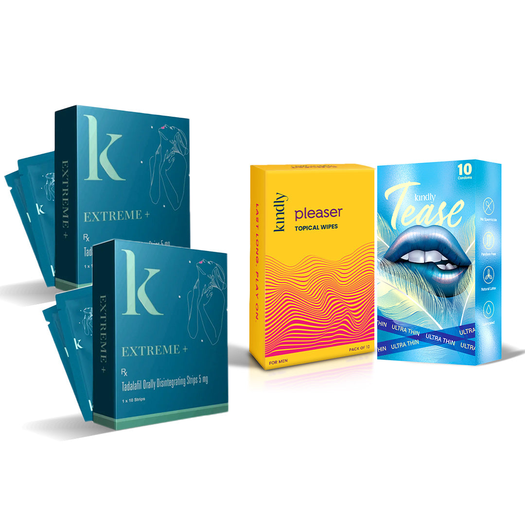Bedroom Combo : Pleasure Wipes , Extreme+ Strips & Condom