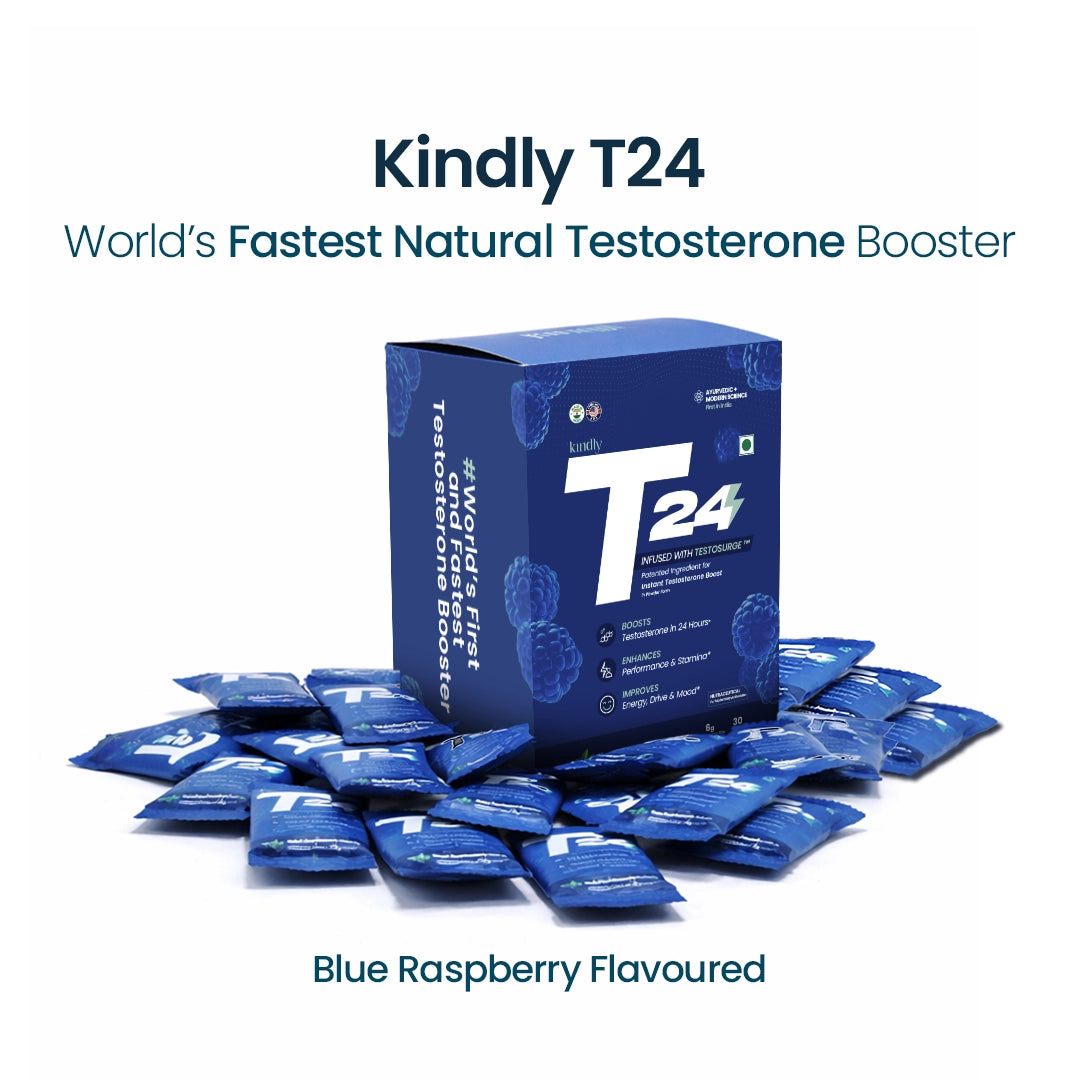 Kindly T24 - World’s Fastest & Natural Testosterone Booster with Patented TestoSurge® Blue Raspberry