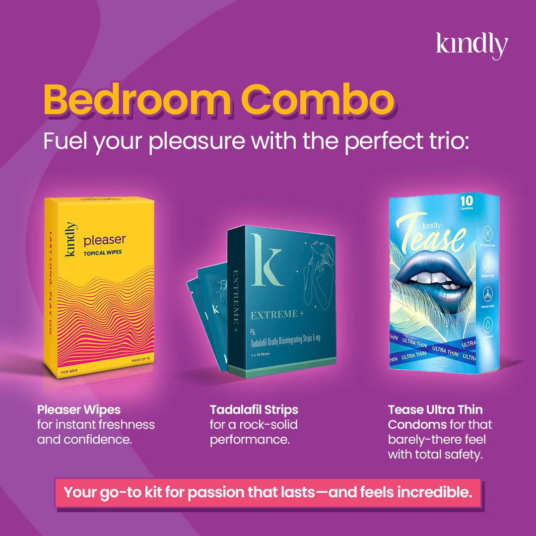 Bedroom Combo : Pleasure Wipes , Extreme+ Strips & Condom