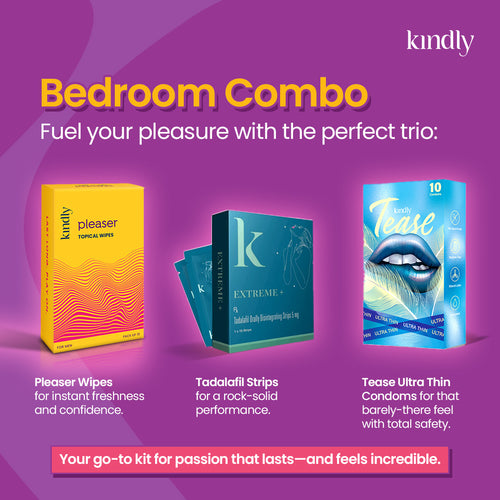 Bedroom Combo : Pleaser Wipes , Extreme+ Strips & Condom