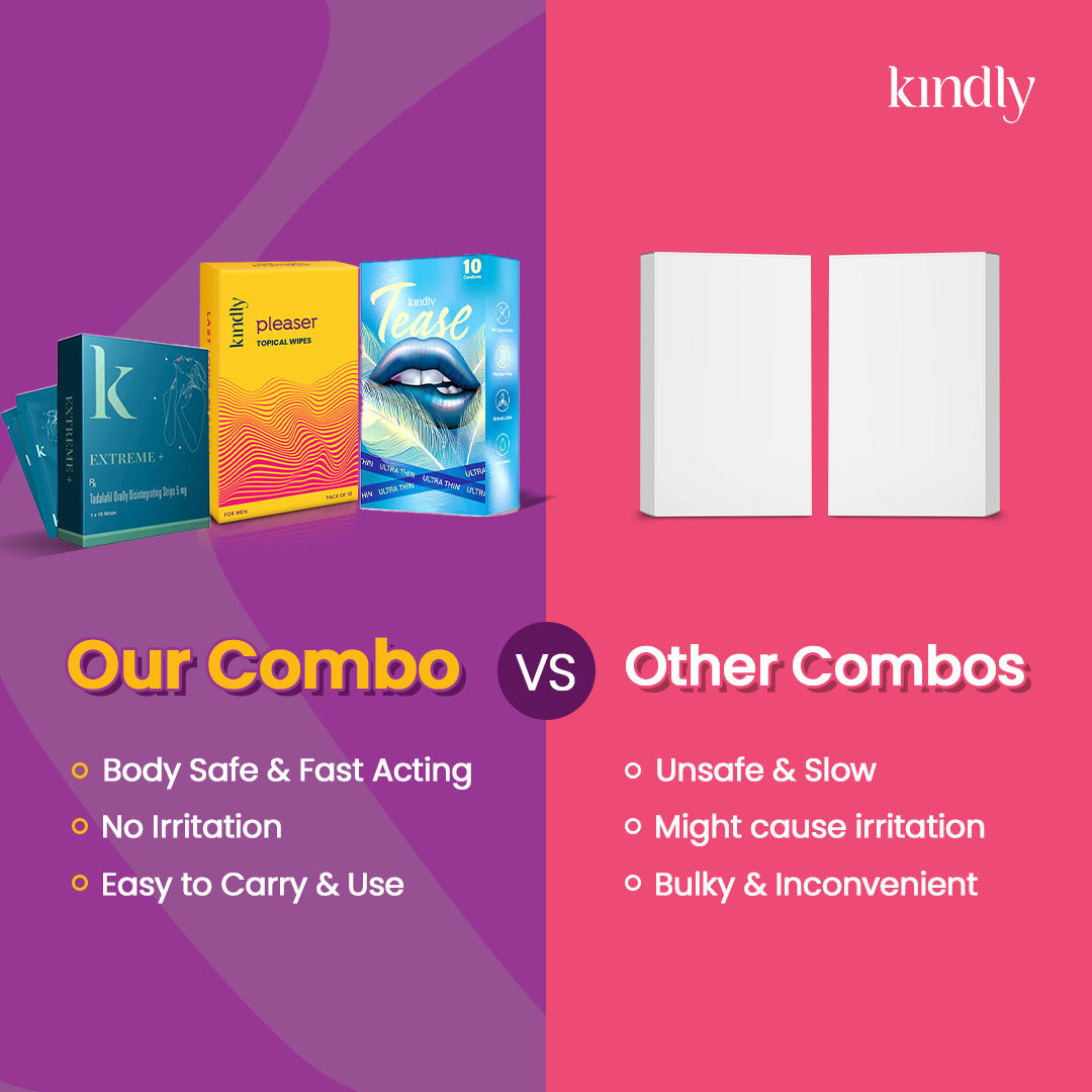 Bedroom Combo : Pleasure Wipes , Extreme+ Strips & Condom