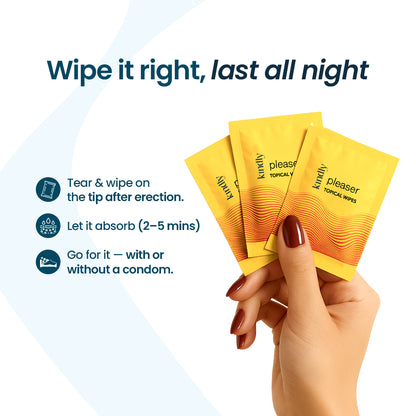 Kindly Intimate Essentials Combo – Tease Natural Flavoured Lube & Pleaser Delay Wipes