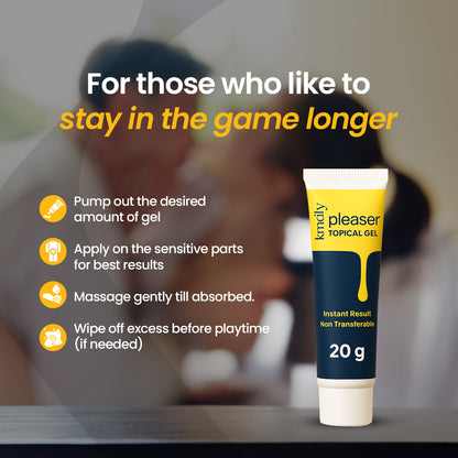 Kindly Endurance & Comfort Combo – Delay Gel with Water Based Natural Lubricant (Pack of 2)