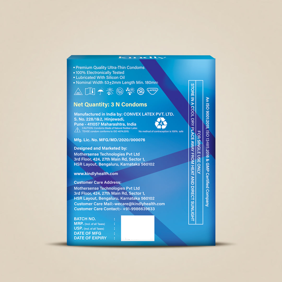 Tease Condoms- Classic Ultra Thin - Pack of 3