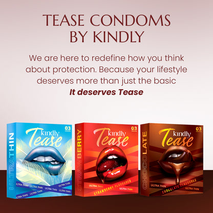 Tease Condoms- Ultra Thin- Chocolate Flavour- Pack of 3
