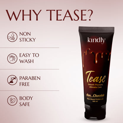 Tease Edible Water-based Lubricant- Chocolate Flavour